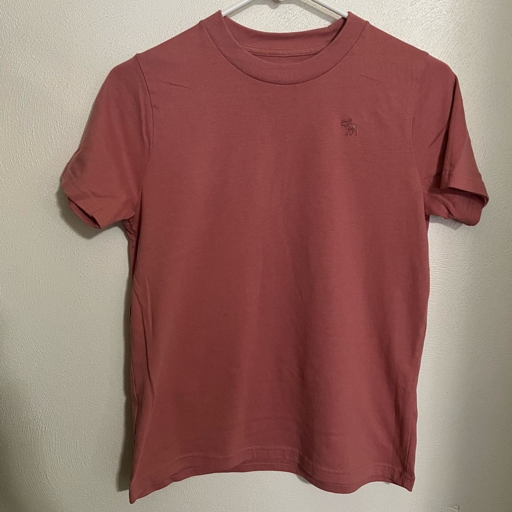 ABERCROMBIE KIDS Essential Icon Logo Crew T Shirt‎ in Vintage Red Wash Kids Sz L
